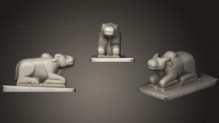 Статуэтки животных (Статуя быка, STKJ_0779) 3D модель для ЧПУ станка